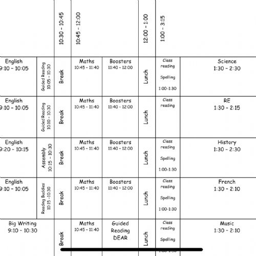 Spring Timetable